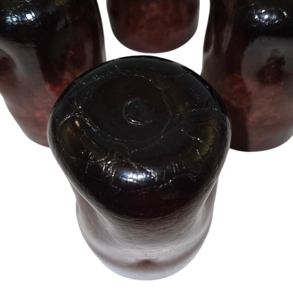 6 Blenko Amethyst C418 Pinched Crackle Dimple Tumbler Drinking Glasses 4.5”‎ - Picture 8 of 12